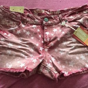 4th of July juniors shorts red stars